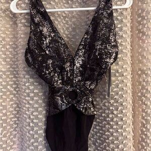 Black and Silver Women's Swimsuit